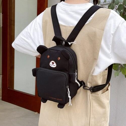 Fashion Mini Bear Backpack Design a multifunctional shoulder bag for cute girls Candy color waterproof nylon girls backpack