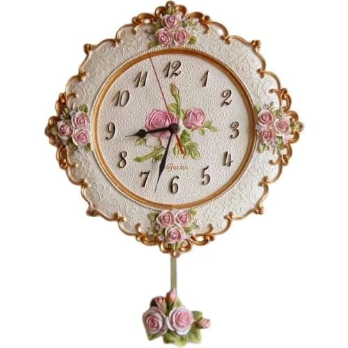 Nordic Wall Clock Modern Large Pink Flower Living Room Luxury Bedroom Swing Pendulum Clock Wall Hidden Stash Reloj Decor SC295