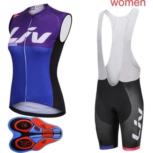 New Women Pro Cycling Sleeveless Jersey Summer Set Breathable MTB Bike Clothing Bicycle Clothes Kits Outdoor Sports Suit Y022111
