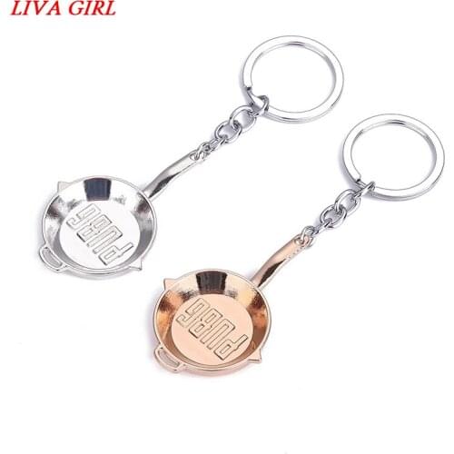 New STG Game Playerunknowns Battlegrounds Pans + helmet 3D Weapon Model Beads Chain Pendant Necklace PUBG Logo