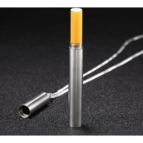 New Smoke Tube Chimney Pendant Necklaces for Men Boy Stainless Steel Long Chain Necklace Punk Male Jewelry