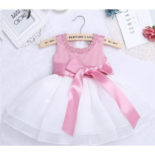 Flower Baby Girls Wedding Dress for kids 3Months-3Years Birthday dresses Baptism newborn Girls clothing infant tutu dresses
