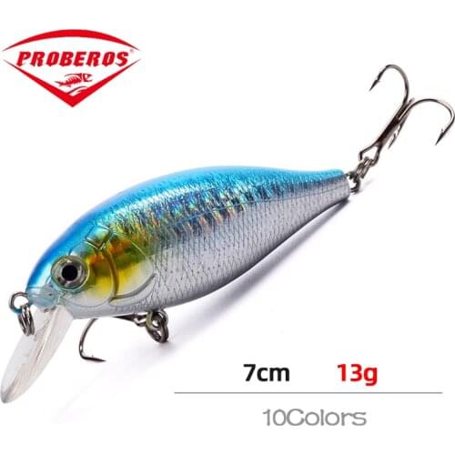 PRO BEROS Fishing Lure 7cm 13g 6# Hooks Minnow Baits Kit Wobbler Crankbaits with Box Treble Hooks Fishing Tackle hard Bait