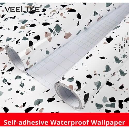 Self Adhesive Wallpapers Marble Waterproof Wall Stickers Kitchen Living Room Desktop Dinner Table Decorative Films for Furniture