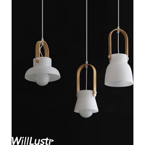 Modern Glass Pendant Lamp Creative Wood Suspension Light Cafe Bar Restaurant Dinning Room Bedside Minimalist Hanging Lighting