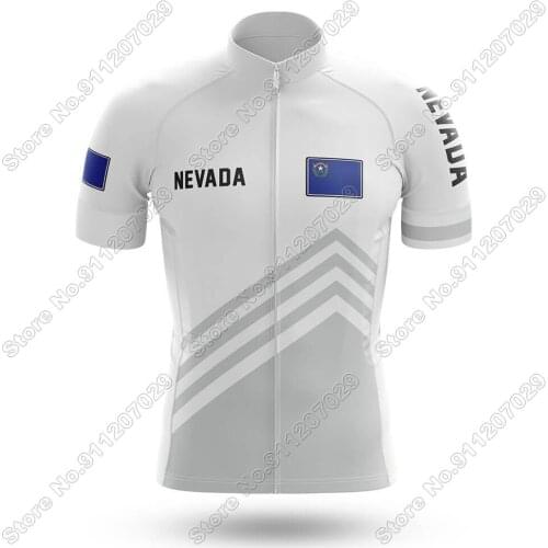 USA Nevada 2021 Cycling Jersey Summer Cycling Clothing Men Mountain Road Bike Shirts Race Bicycle Top MTB Ropa