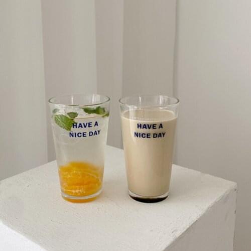 Creative Drinking Nordic Glass Cup Heat Resistant Round Letter Glass Coffee Cup Large Capacity Copas De Vino Drinkware EB5BLB