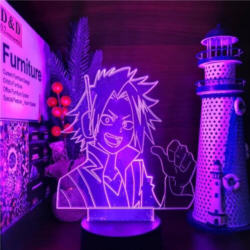 3d Anime Lamp My Hero Academia Denki Kaminari LED Lamp Home Decoration Lighting Boku No Hero Academia Lampara Manga Anime Figure