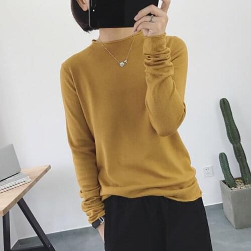 Harteen Sweater Spring Autumn Fashion Long Sleeve Womens Top Femme Loose Basic O-Neck Korean Casual Knit Thin Pullover Sweater
