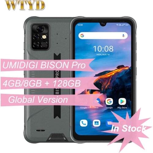 UMIDIGI BISON Pro Global Version IP68 Waterproof 4G Mobile Phone 6.3' 128GB 48MP Camera 5000mAh NFC Face Unlock Smartphone