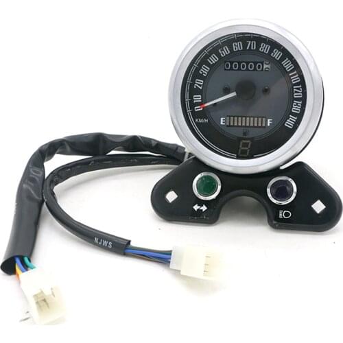 Universal Motorcycle Odometer Speedometer Speedo Meter Gear Digital Display 9.5cm Mount Hole Turn Left Right Headlight Display