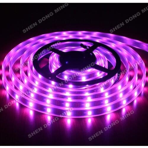 High intensity 50M 5050 SMD Black PCB Waterproof IP67 DC5V 30leds/m led light lamp RGB IC Built-in WS2812 led strip pixel