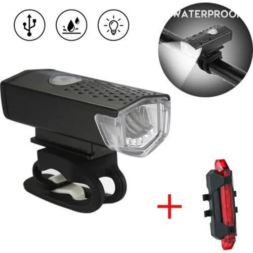 Waterproof Bike Light 300 Lumens MTB Bicycle Front Light USB Rechargeable LED Cycling Headlight Flashlight Bike Accessories