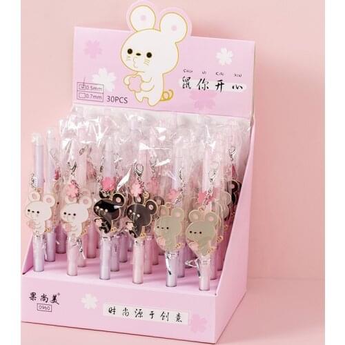 1 Piece Lytwtws Cute Cartoon Mouse Pendant Press Automatic Mechanical Pencil School Office Supplies Student Stationery