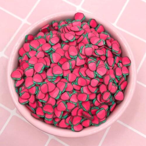 100g 5mm Fruits Litchi Mango Slice Polymer Clay Sprinkles DIY Craft Tiny Cute Plastic Klei Mud Particles Slime Filler Accessorie