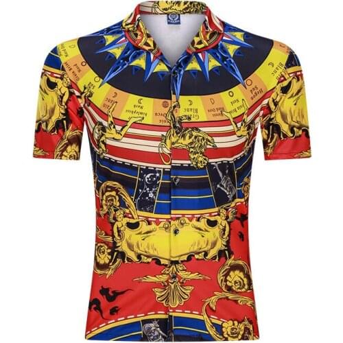 2020 New Casual Summer Shirt Men Print Beach Men Clothing Short Sleeve Loose Fashion Sport Sportwear Hip Hop camisas para hombre