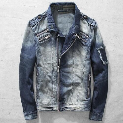 2020 Casual Mens Suit Dress Jacket and Coats Name Brand European Style Mens Denim Jeans Coat Overcoat Biker Clothing Men A473