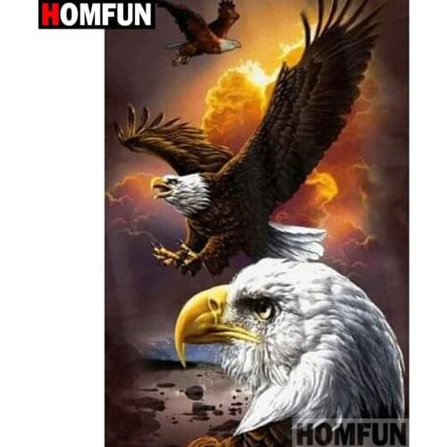 HOMFUN Full Square/Round Drill 5D DIY Diamond Painting "Animal eagle" Embroidery Cross Stitch 3D Home Decor Gift A11269