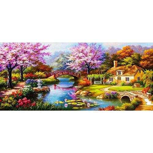 5D DIY Diamond Painting Full Square Drill Dream Home Embroidery for Wall Decoration 16X35 inches