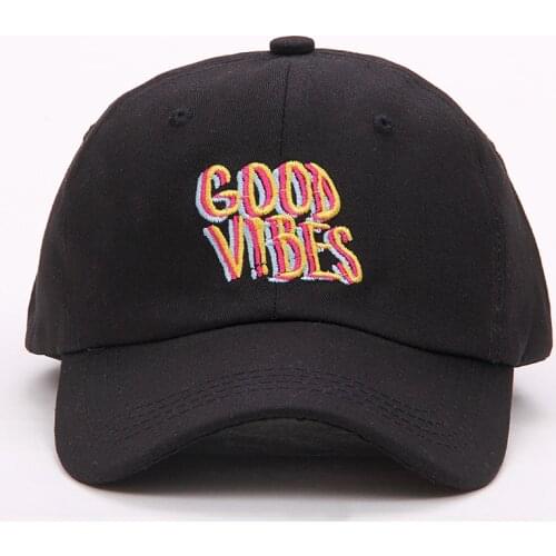 2017 new men women Good Vibes Dad Hat Embroidered Baseball Cap Curved Bill 100% Cotton Casquette Brand Bone Fashion Hats