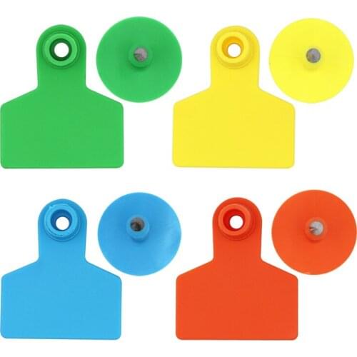 100 Pcs Pig Sheep Rabbit Ear Tag Signs Without Word Copper Head Earrings Farm Animal Identification Card Livestock Tools