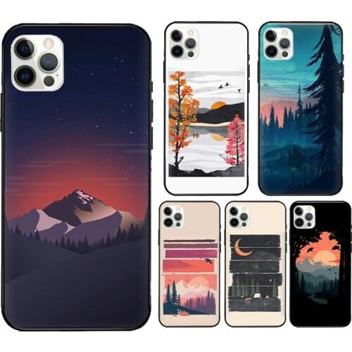 Beautiful Nature Forest Tree Phone Case For iPhone 11 Pro Max 12 mini 6S 7 8 Plus X XS Max SE 2020 XR Cover Coque