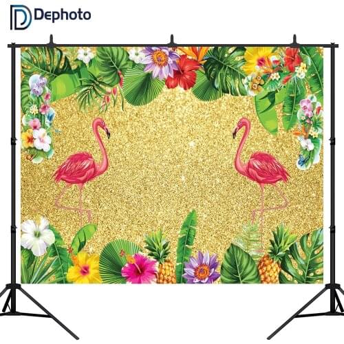 DePhoto photography backdrops flamingo Luxury party tropical rainforest birthday baby shower background photocall photo studio