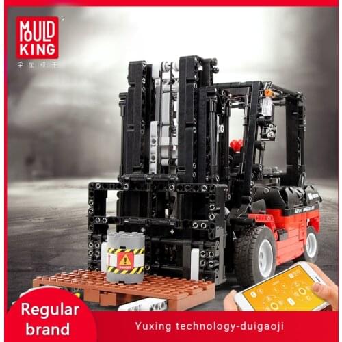 MOULD KING13106 MOC High-tech Forklift Truck Engineering Vehicle Deformation Building Block Children DIY Toys Birthday Gifts