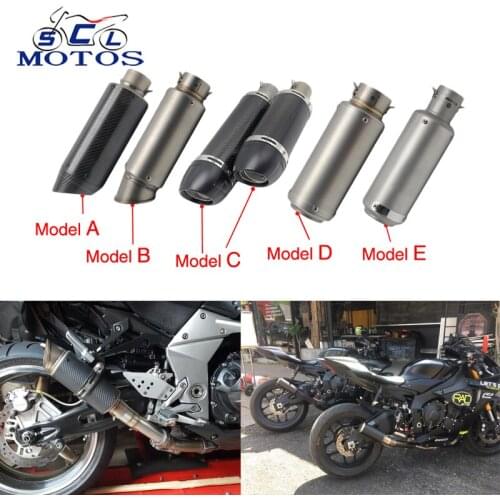 Sclmotos- 51mm Universal Motorcycle Exhaust Muffler GP Escape Moto Exhaust Mufflers Carbon Fiber Exhaust Pipe NINJA GSXR Z800