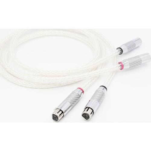 Hi-End 8AG Silver Plated OCC 16 Strands Audio Cable With Carbon Fiber 3pins XLR Balanced cable