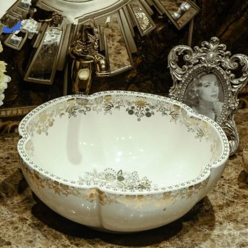 China Artistic Handmade Counter top Ceramic Bathroom Vessel Sink artistic ceramic sink