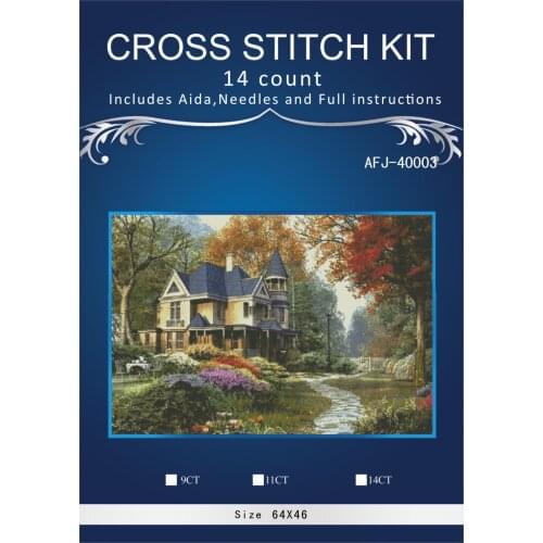 Oneroom Spring Moutain park Embroidery Crafts Needlework 14CT Unprinted Arts Cross Stitch Kits DMC DIY Quality