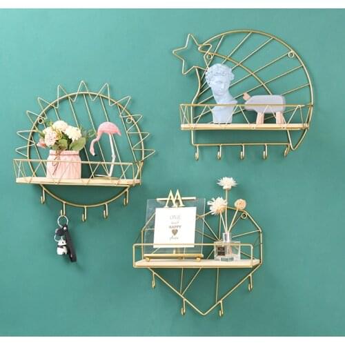 35cm Heart Storage Display Shelf Wall Hanging Storage Rack Living Room Bathroom Decorative Frame Home Room Decor