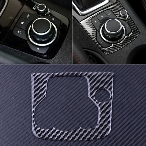 DWCX New Inner Center Console Multimedia Panel Switch Button Cover Trim Sticker Fit For Mazda 3 Axela 2013 2014 2015 2016