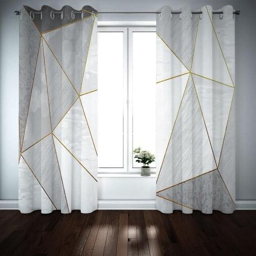 Window Treatment 3D Curtains Blackout Living Room Bedroom Curtains White irregular shape Photo Drapes Blinds