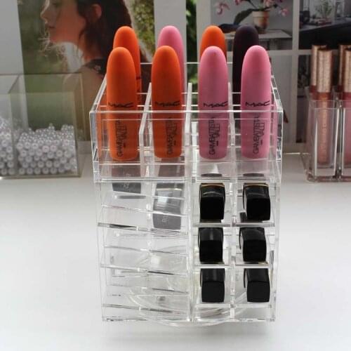 2017 New Hot 360 Degree Rotating Makeup Organizer Storage Box Cosmetic Lipstick Organizer Holder Rack