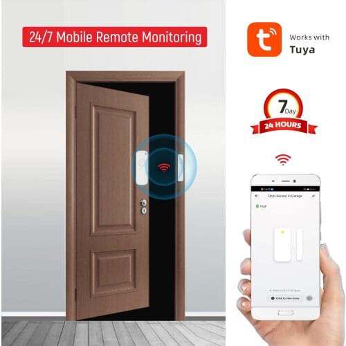 Mobile Control Smart WiFi Door Window Open/Close Sensor For Anti-Theft, Old People Battery Tuya APP Remote Monitoring Door Alarm