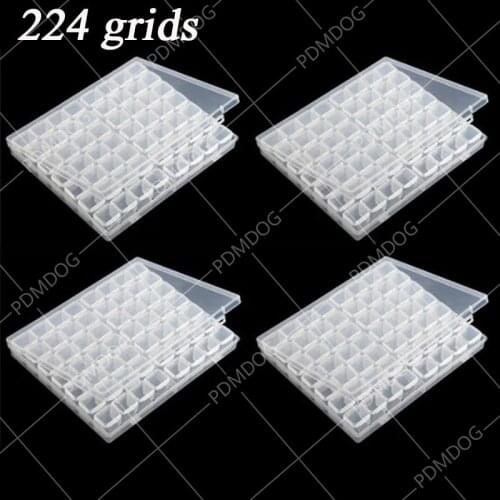 28/56/224 Slots Plastic Storage Box Diamond Painting Kits Nail Art Rhinestone Toole Beads Storage Box Case Organizer Holder Sale