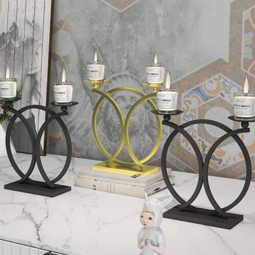 Candlestick Candle Holders Home Decoration Wedding Centerpiece Nordic Style Table Center Modern Art Metal Vintage Craft Xmas