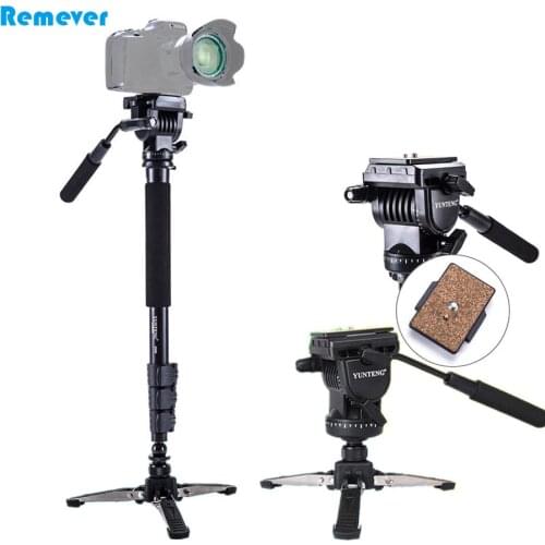 Professional Metal Monopod With 360 degree Panorama Hydraulic Pan-tilt Head+Mini Tripod For Canon Nikon DSLR Video Camcorders