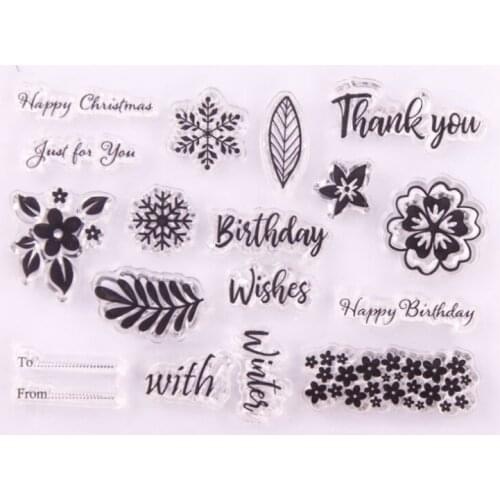 Birthday Wishes Transparent Clear Silicone Stamp Seal DIY Scrapbooking Rubber Stamping Coloring Embossing Diary Decor Reusable T