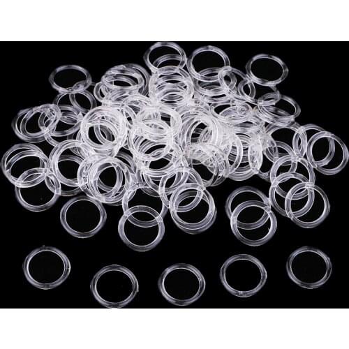 100Pcs 12mm Round Bra Strap Adjuster Slider O Ring Lingerie Supplies Clear & Black & White