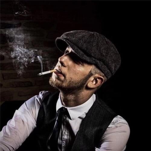 High quality Wool Tweed Newsboy Cap for Men Women Herringbone 8 Panel Apple Caps Cabbies Hats Woolen Headpiece Beret