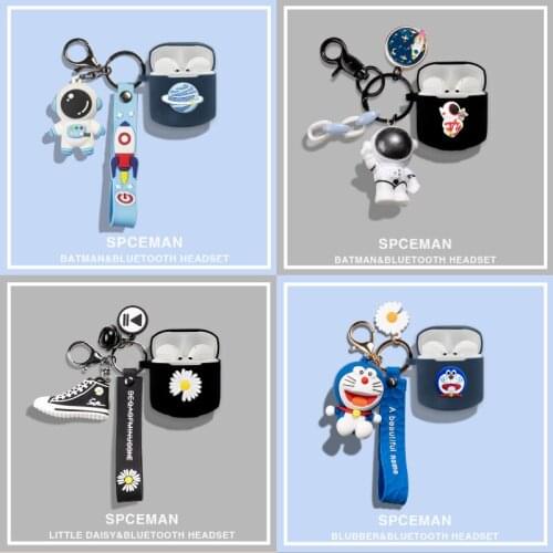 Silicone Case For Edifier LolliPods/Lollipods plus Bluetooth Wireless Earphone Cover For Edifier TWS200 With Astronaut Keyring