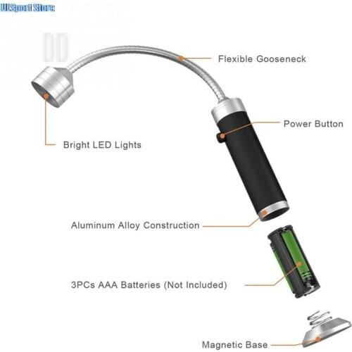 1Pc Barbecue Grill Light Bright LED Lamps Battery Powered BBQ Lights with Magnetic Base
