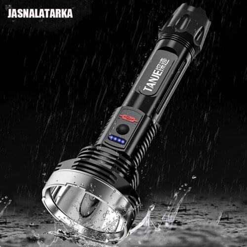 High Power Led Flashilight Camping Hiking Lamp USB Rechargeable Torch Lantern Waterproof Powerful Flashligh With COB Side Light