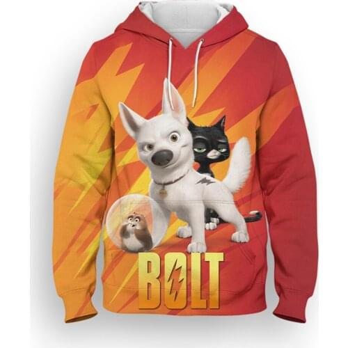 Bolt Cartoon Anime Man Sweatshirts Disney 3D Print Fashion Womens Oversized Hoodie Streetwear Boy Girl Kids Pullovers