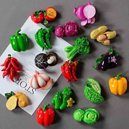 Vegetarian 3D Simulation Vegetable Refrigerator Magnet Magnetic Decoration Message Paste Magnetics Buckle Magnets