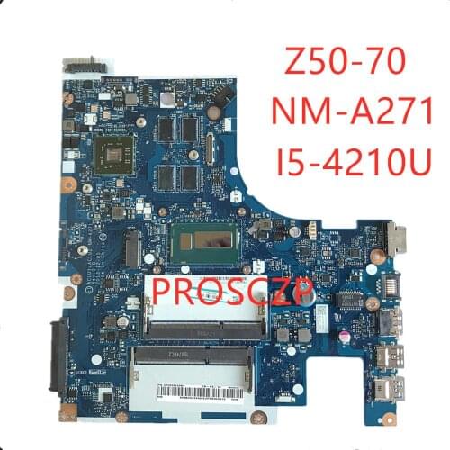 Free shipping For LENOVO G50 G50-70 Z50-70 Laptop motherboard ACLU1/ACLU2 NM-A271 with i5-4210U CPU 100% fully tested