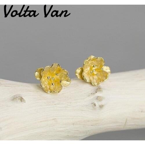 Volta Van Women Stud Earrings 925 Sterling Silver 2021 New Elegant Classic Begonia Flowers Concise Anniversary Jewelry Earrings